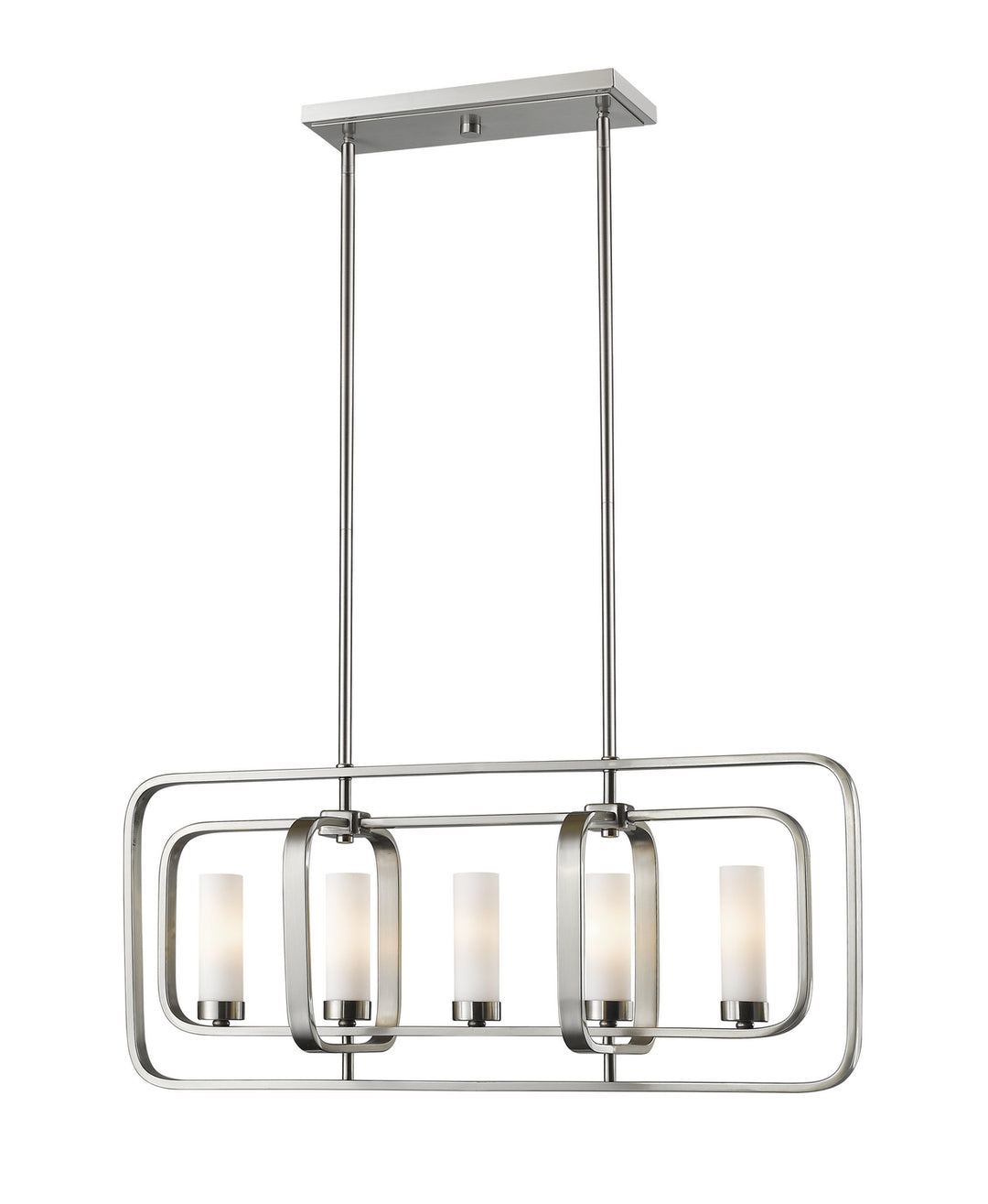 Aideen Five Light Linear Chandelier in Brushed Nickel - available from The Lighting Shoppe, trusted by Canadian homeowners
