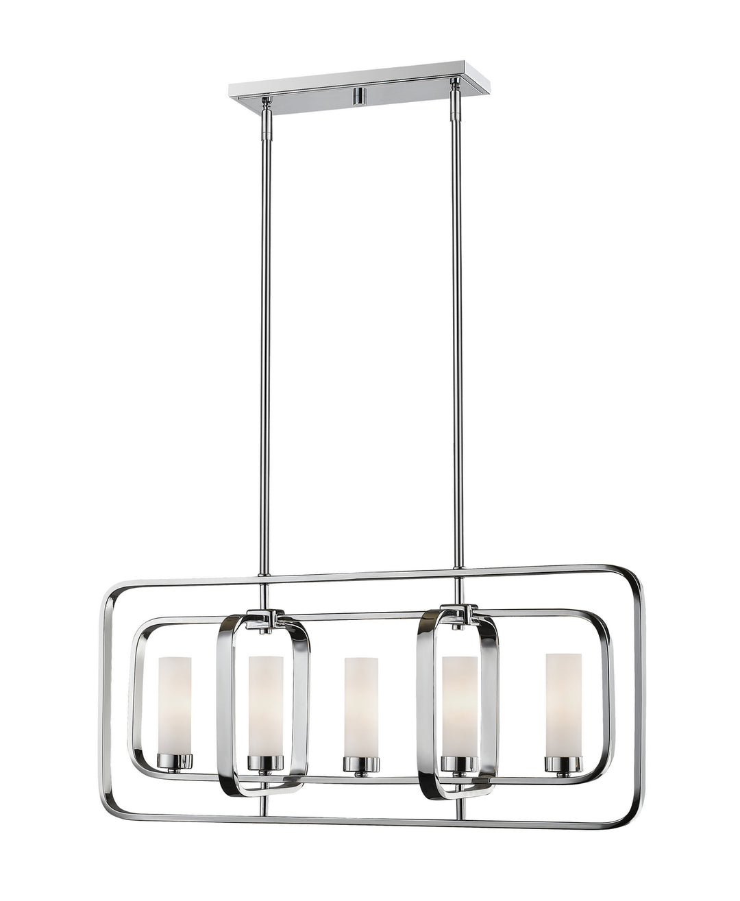 Aideen Five Light Linear Chandelier in Chrome - available from The Lighting Shoppe, trusted by Canadian homeowners