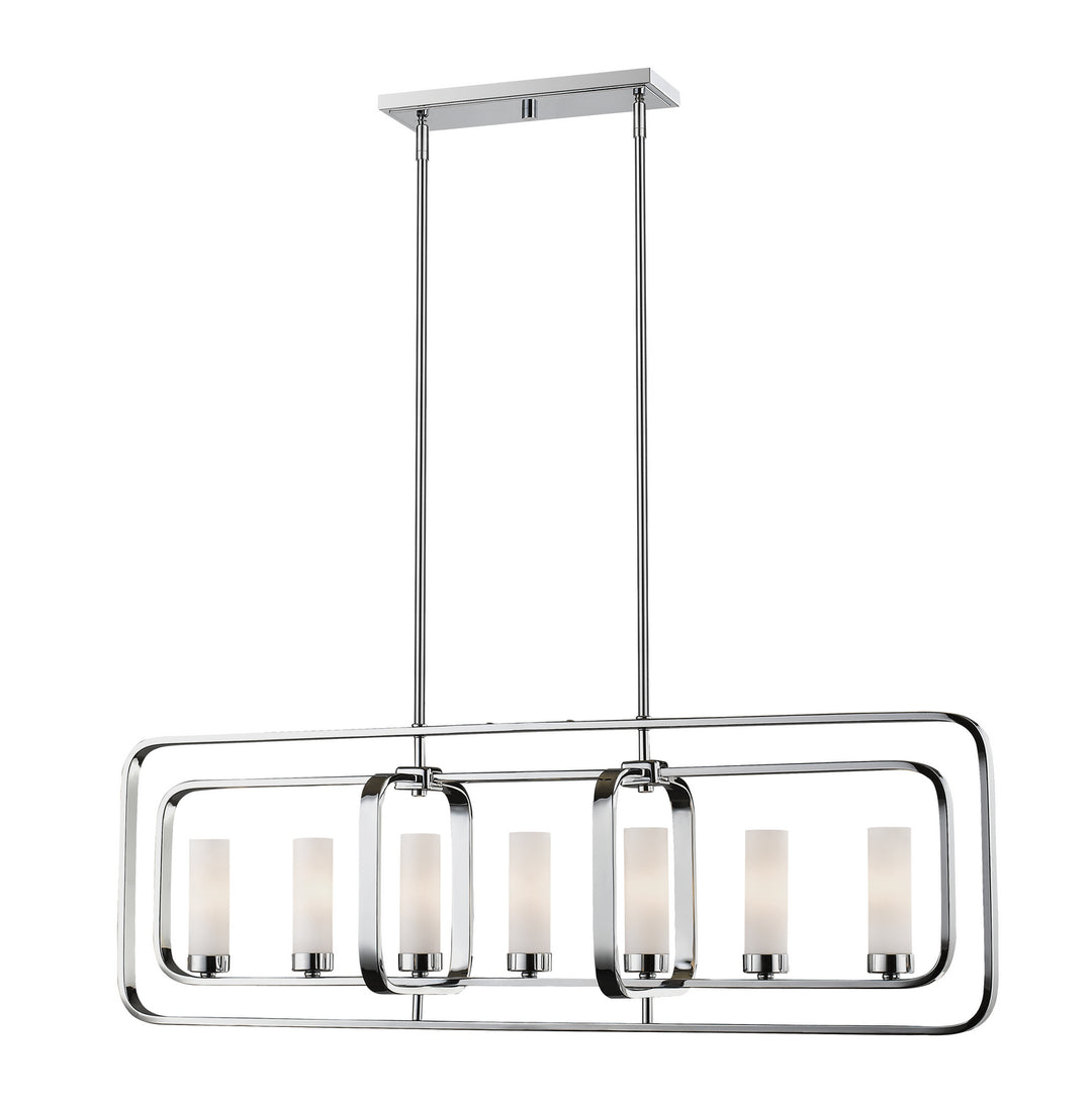 Aideen Seven Light Linear Chandelier in Chrome - available from The Lighting Shoppe, trusted by Canadian homeowners