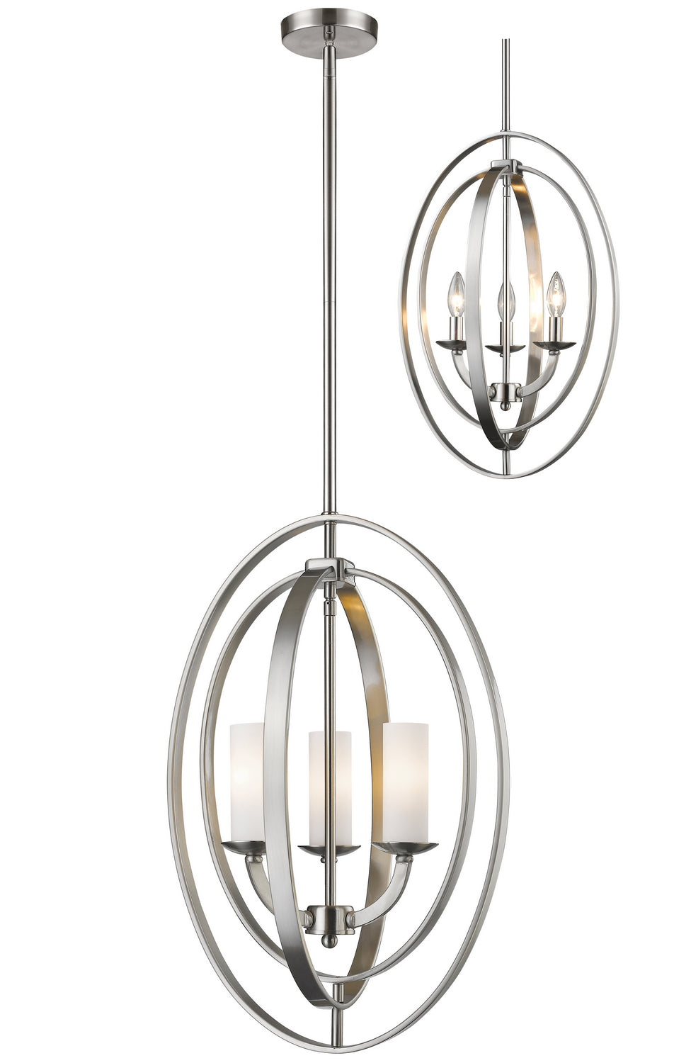 Z-Lite Canada - 6004-3S-BN - Three Light Chandelier - Ashling - Brushed Nickel