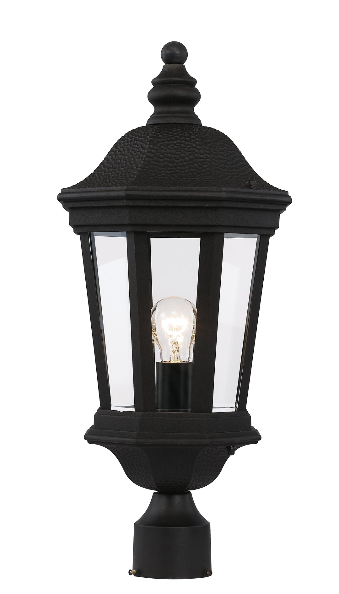 Westfield One Light Postmount Lantern in Black - available from The Lighting Shoppe, trusted by Canadian homeowners