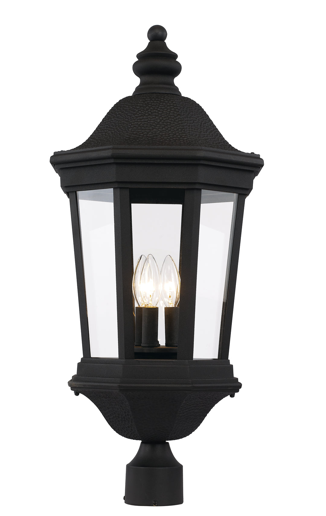 Westfield Three Light Postmount Lantern in Black - available from The Lighting Shoppe, trusted by Canadian homeowners