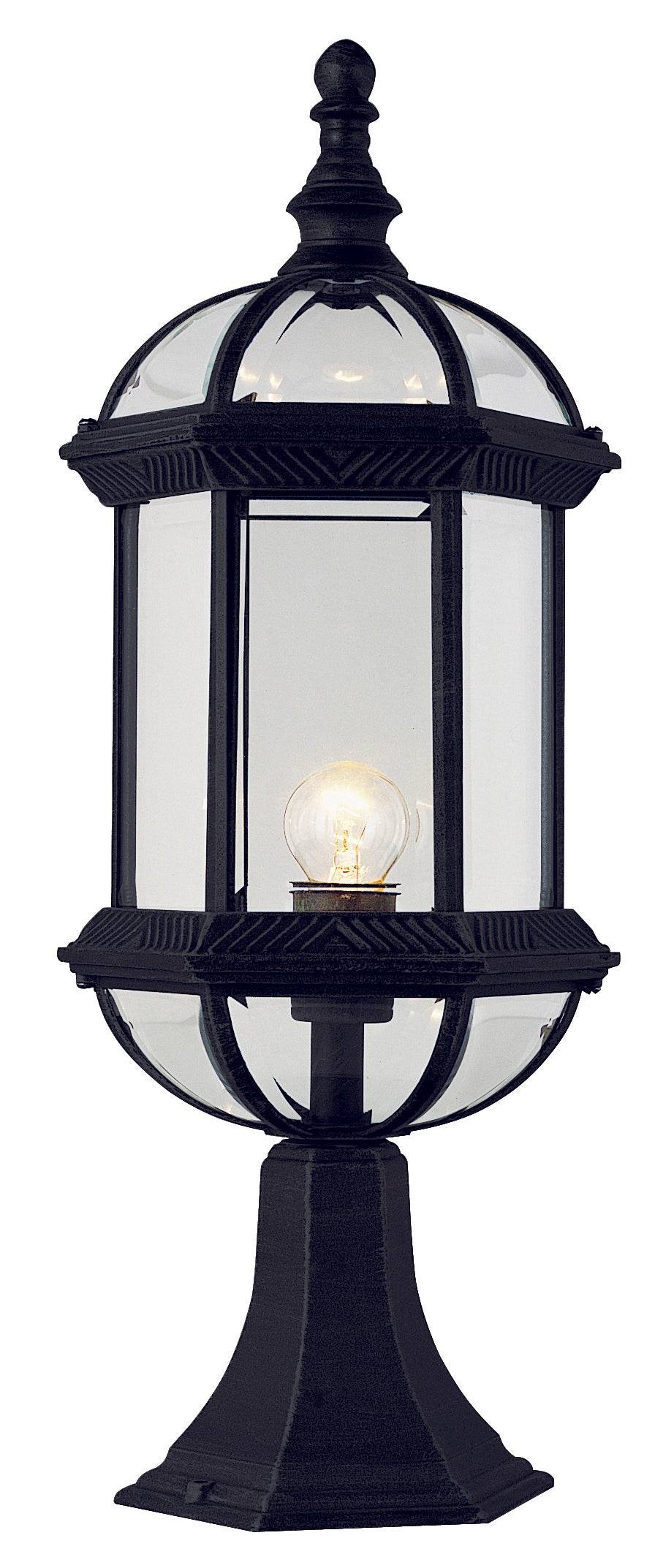 Wentworth One Light Postmount Lantern in Black - available from The Lighting Shoppe, trusted by Canadian homeowners
