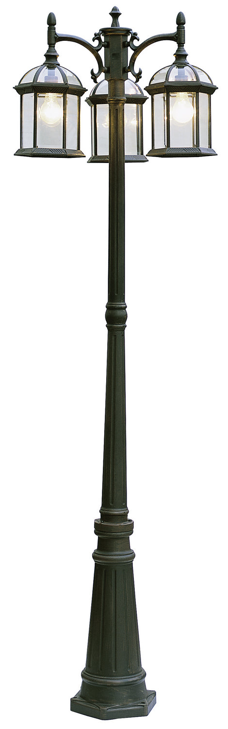 Wentworth Three Light Pole Light in Rust - available from The Lighting Shoppe, trusted by Canadian homeowners