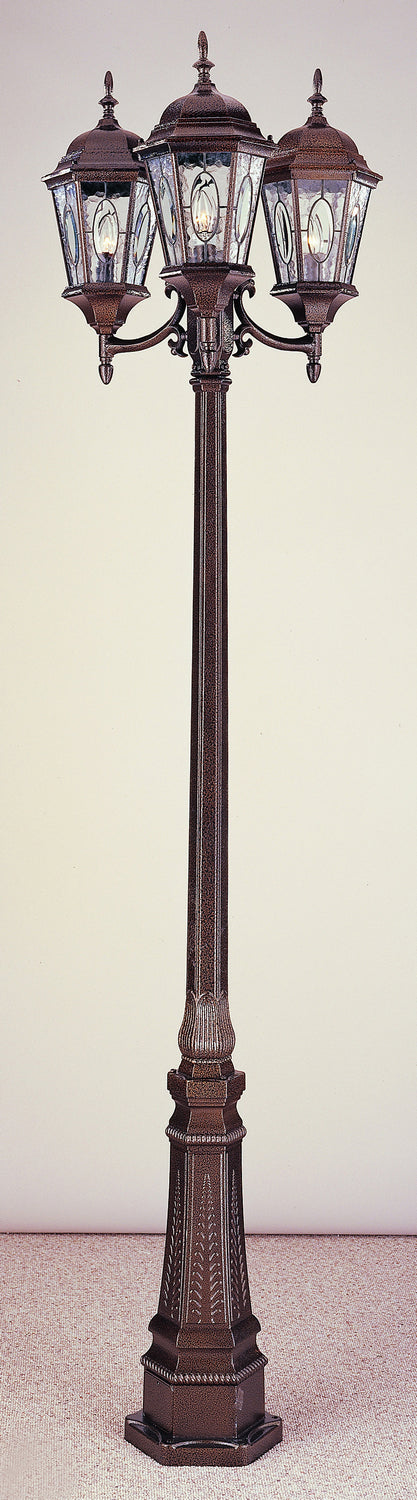 Villa Nueva Three Light Pole Light in Black - available from The Lighting Shoppe, trusted by Canadian homeowners