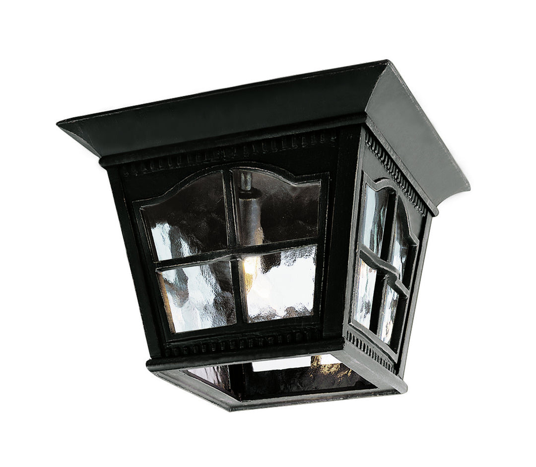 Briarwood Three Light Flushmount Lantern in Black - available from The Lighting Shoppe, trusted by Canadian homeowners