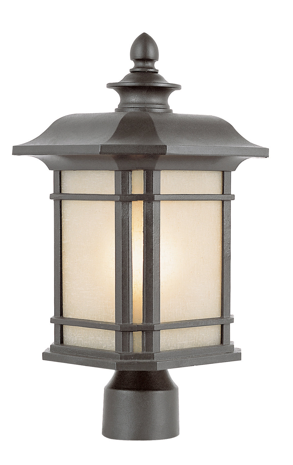 San Miguel One Light Postmount Lantern in Black - available from The Lighting Shoppe, trusted by Canadian homeowners
