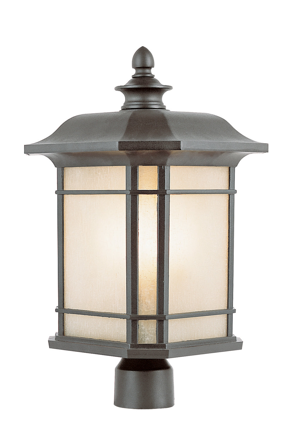 San Miguel One Light Postmount Lantern in Black - available from The Lighting Shoppe, trusted by Canadian homeowners