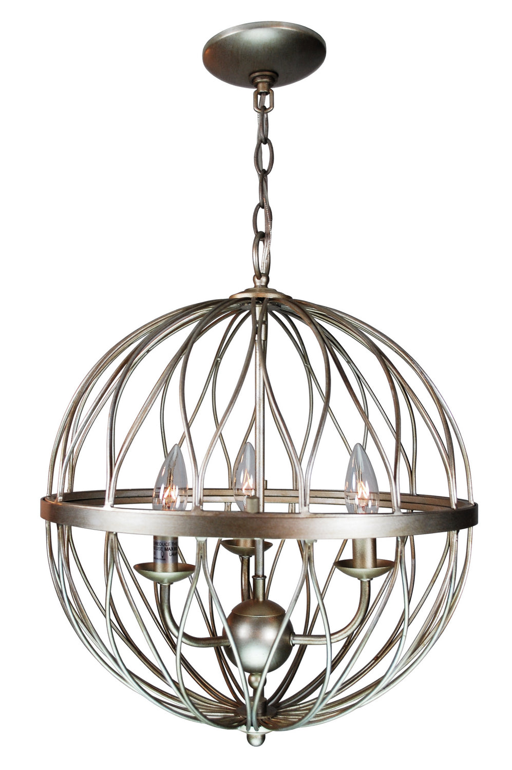 Sequoia Three Light Pendant in Anique Silver Leaf - available from The Lighting Shoppe, trusted by Canadian homeowners