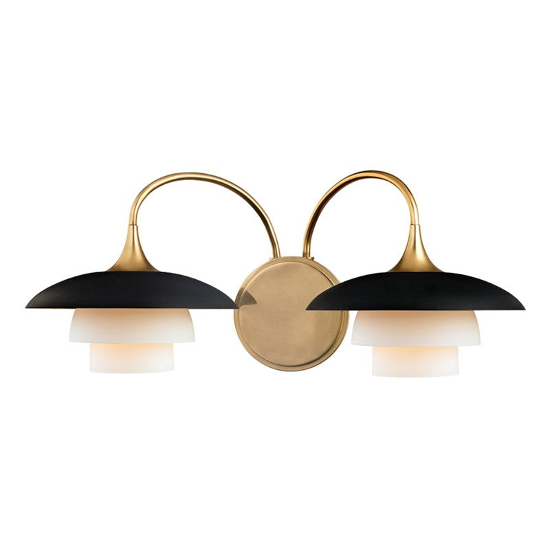 Hudson Valley Canada - 1012-AGB - Two Light Wall Sconce - Barron - Aged Brass