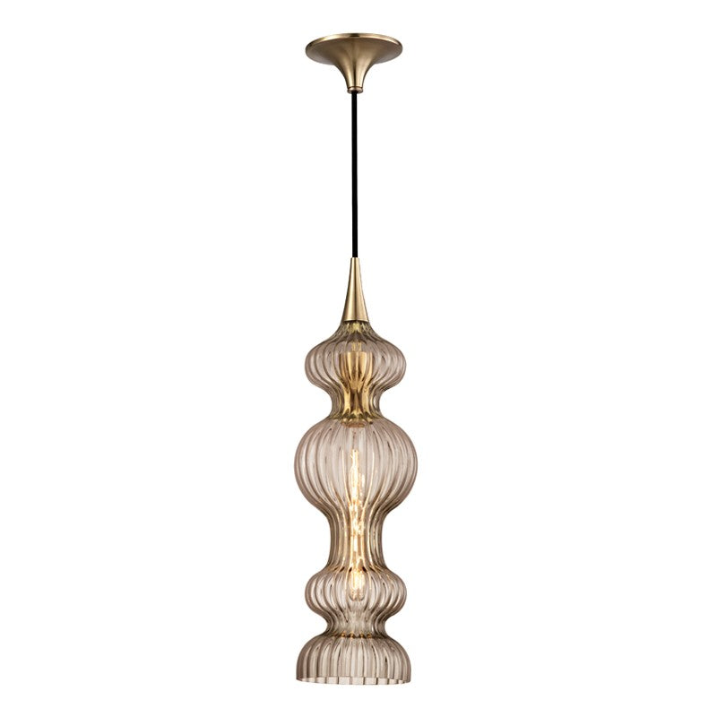 Pomfret One Light Pendant in Aged Brass - available from The Lighting Shoppe, trusted by Canadian homeowners