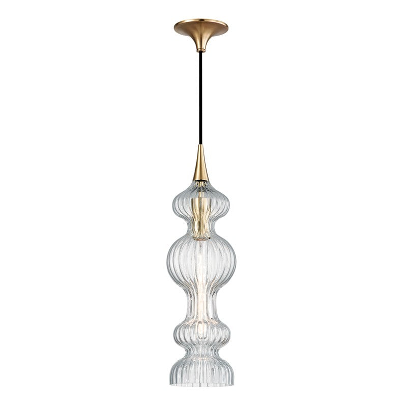 Pomfret One Light Pendant in Aged Brass - available from The Lighting Shoppe, trusted by Canadian homeowners