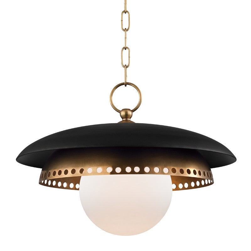 Herkimer One Light Pendant in Aged Brass - available from The Lighting Shoppe, trusted by Canadian homeowners