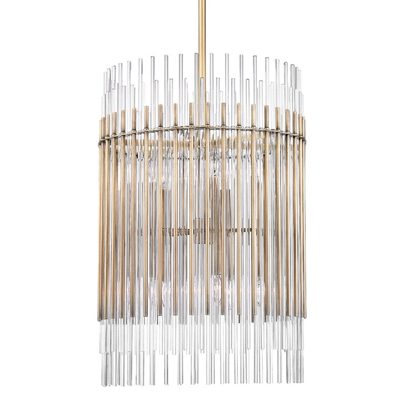 Wallis Ten Light Chandelier in Aged Brass - available from The Lighting Shoppe, trusted by Canadian homeowners