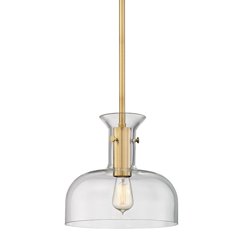 Coffey One Light Pendant in Aged Brass - available from The Lighting Shoppe, trusted by Canadian homeowners