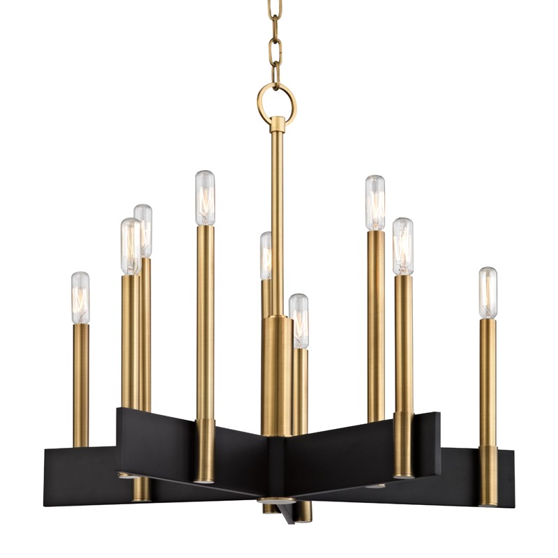 Hudson Valley Canada - 8825-AGB - Ten Light Chandelier - Abrams - Aged Brass
