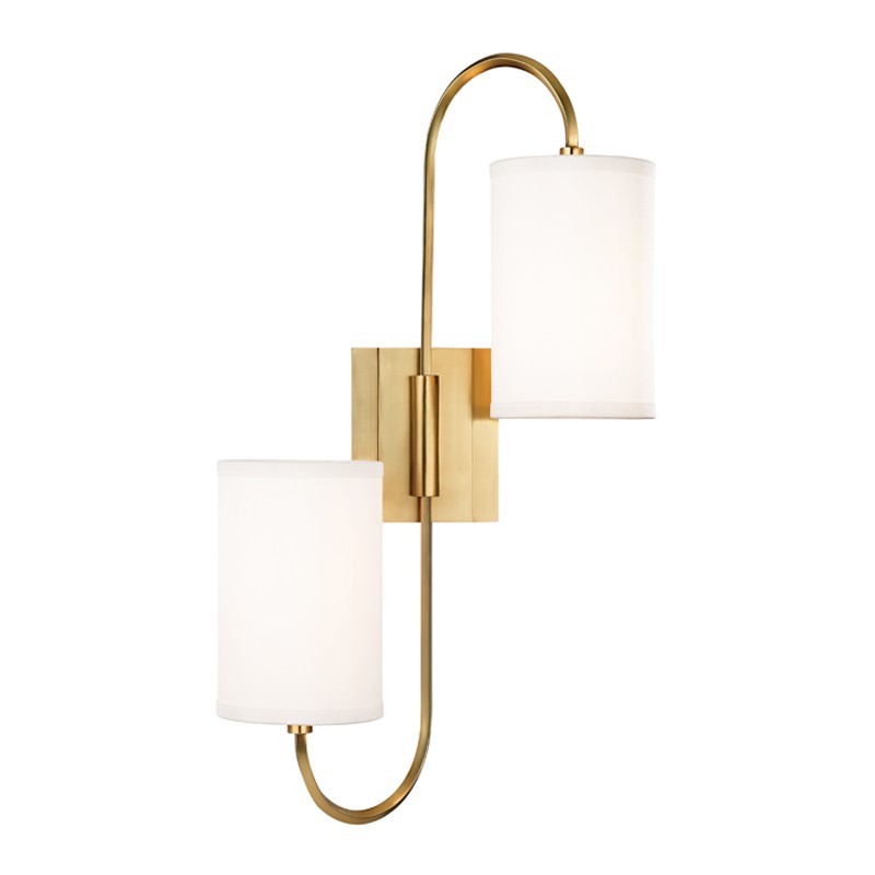Hudson Valley Canada - 9100-AGB - Two Light Wall Sconce - Junius - Aged Brass