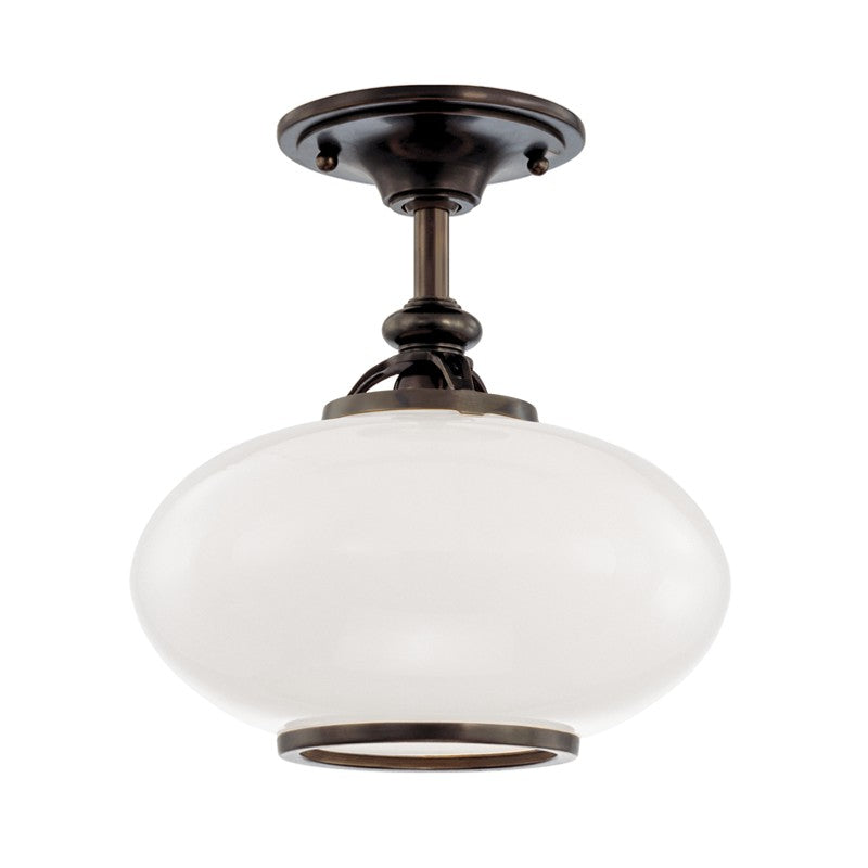 Canton One Light Semi Flush Mount in Old Bronze - available from The Lighting Shoppe, trusted by Canadian homeowners