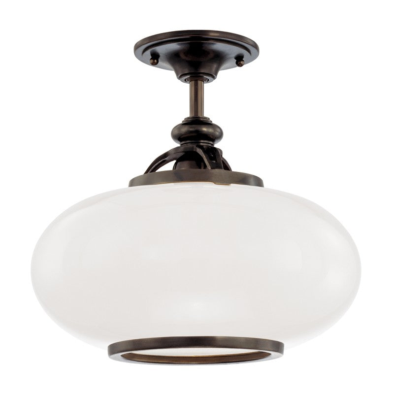 Canton One Light Semi Flush Mount in Old Bronze - available from The Lighting Shoppe, trusted by Canadian homeowners
