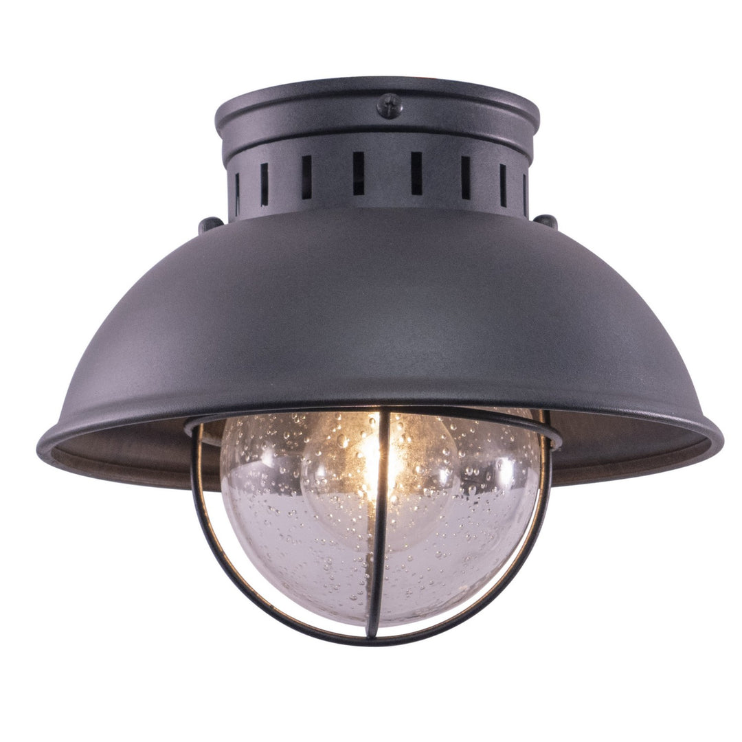 Vaxcel - T0264 - One Light Outdoor Flush Mount - Harwich - Textured Gray