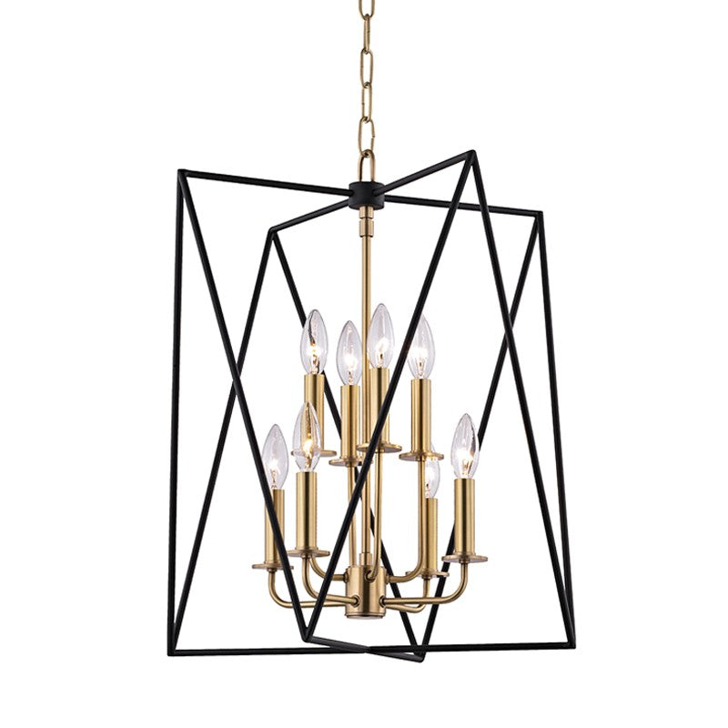 Hudson Valley Canada - 1118-AGB - Eight Light Pendant - Laszlo - Aged Brass