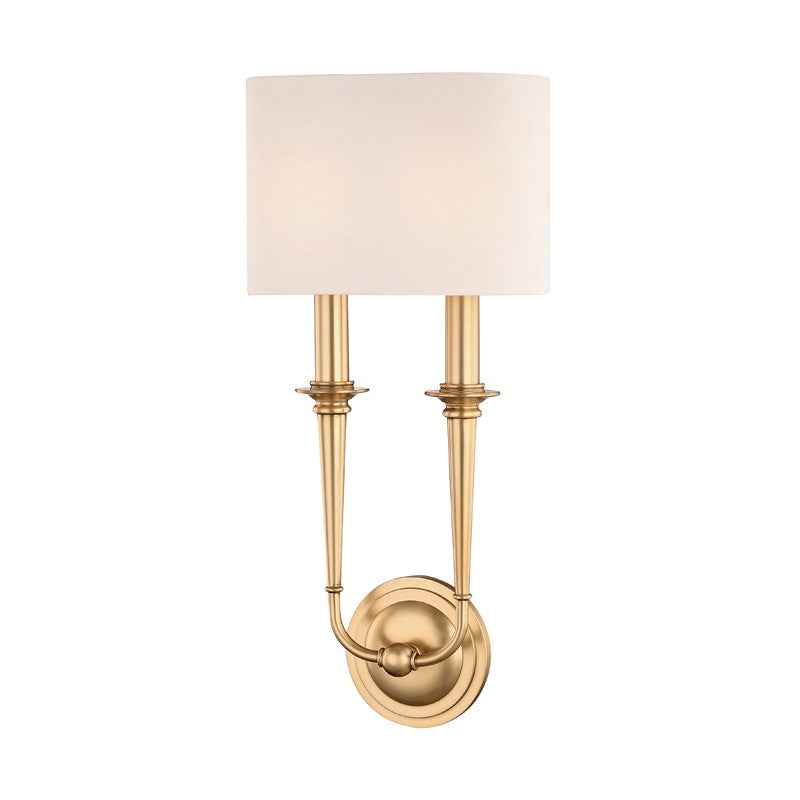 Hudson Valley Canada - 1232-AGB - Two Light Wall Sconce - Lourdes - Aged Brass