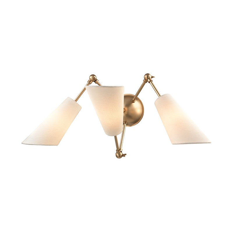 Hudson Valley Canada - 5300-AGB - Three Light Wall Sconce - Buckingham - Aged Brass