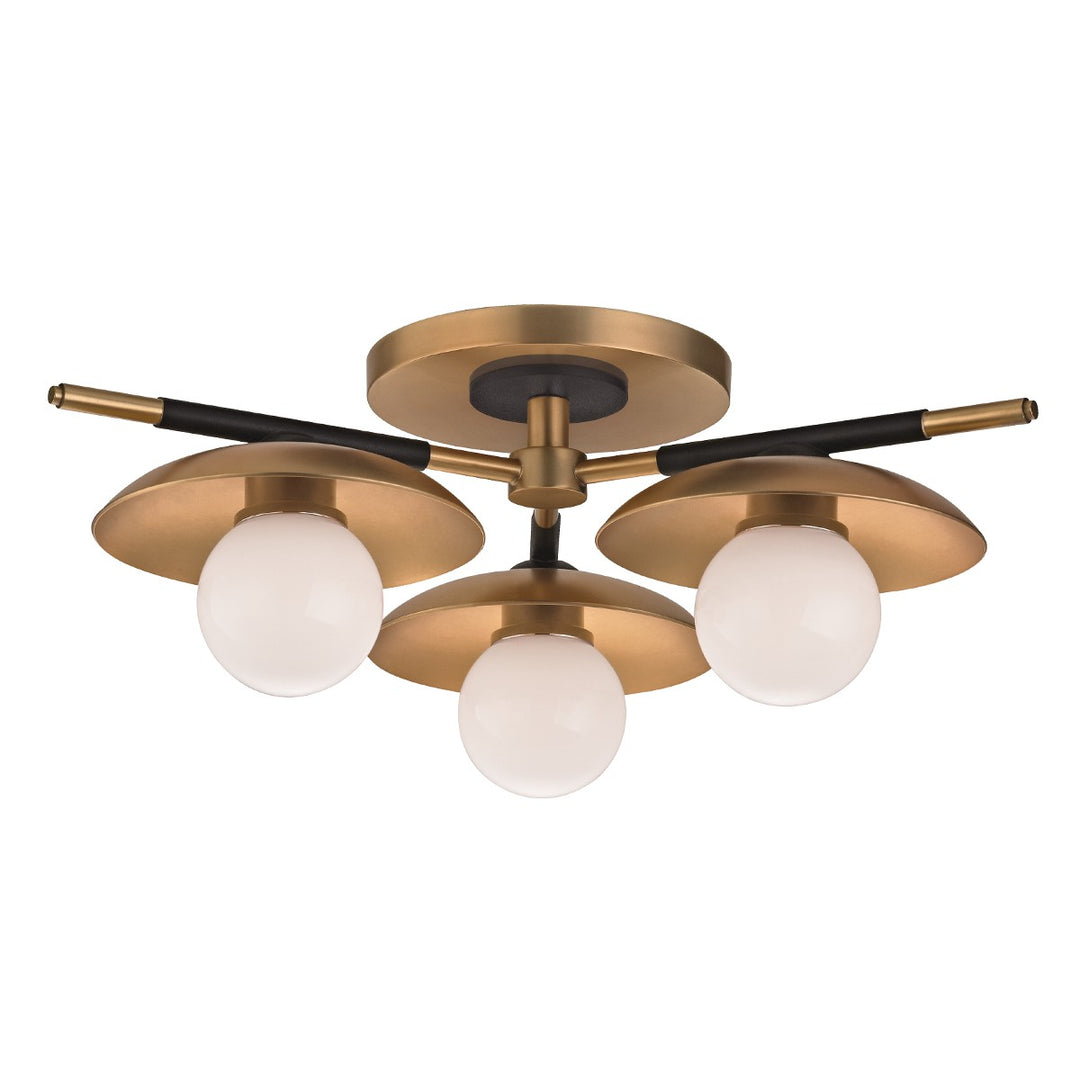 Julien LED Semi Flush Mount in Aged Brass - available from The Lighting Shoppe, trusted by Canadian homeowners