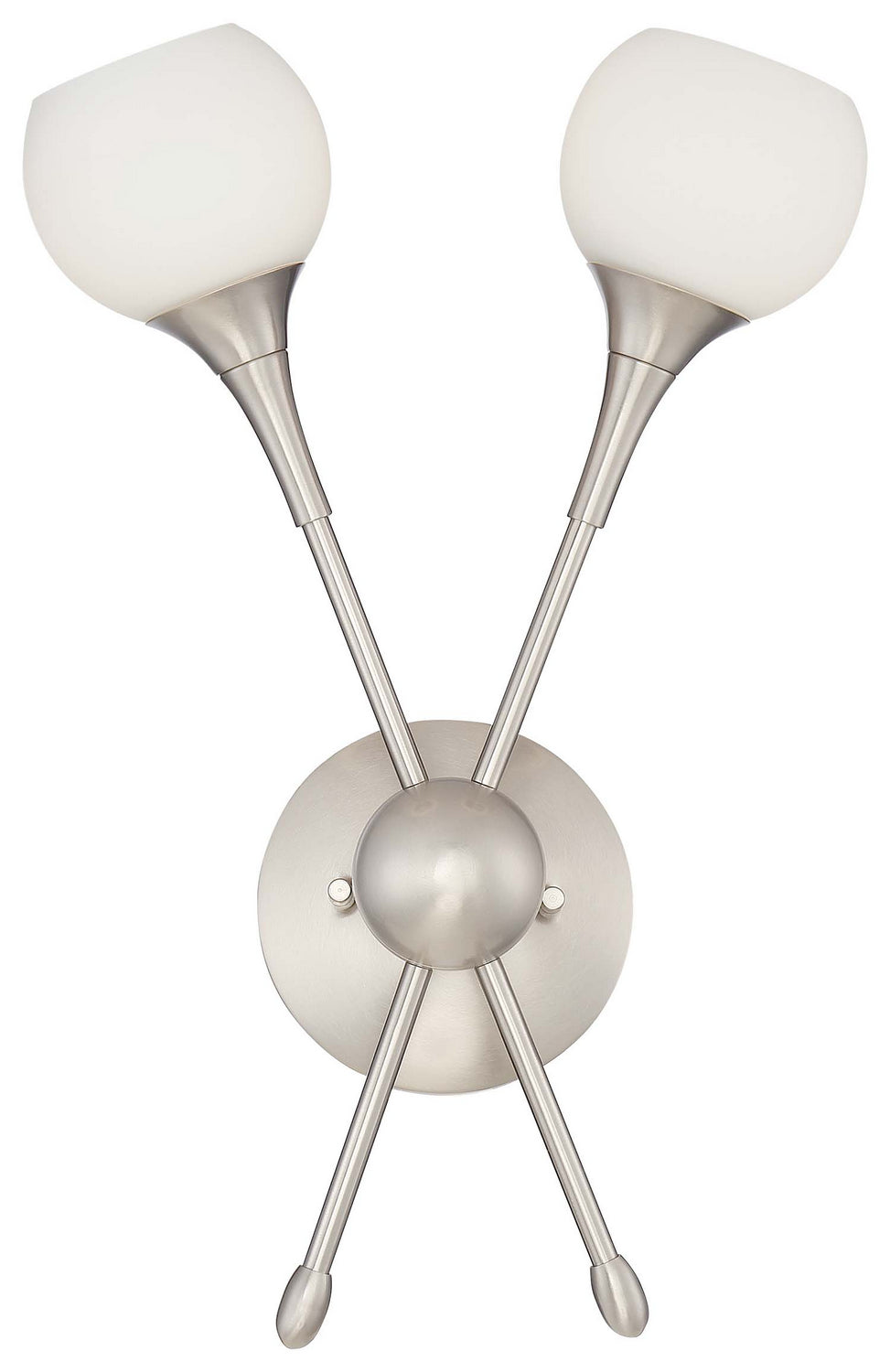 Pontil Two Light Wall Sconce in Brushed Nickel - available from The Lighting Shoppe, trusted by Canadian homeowners