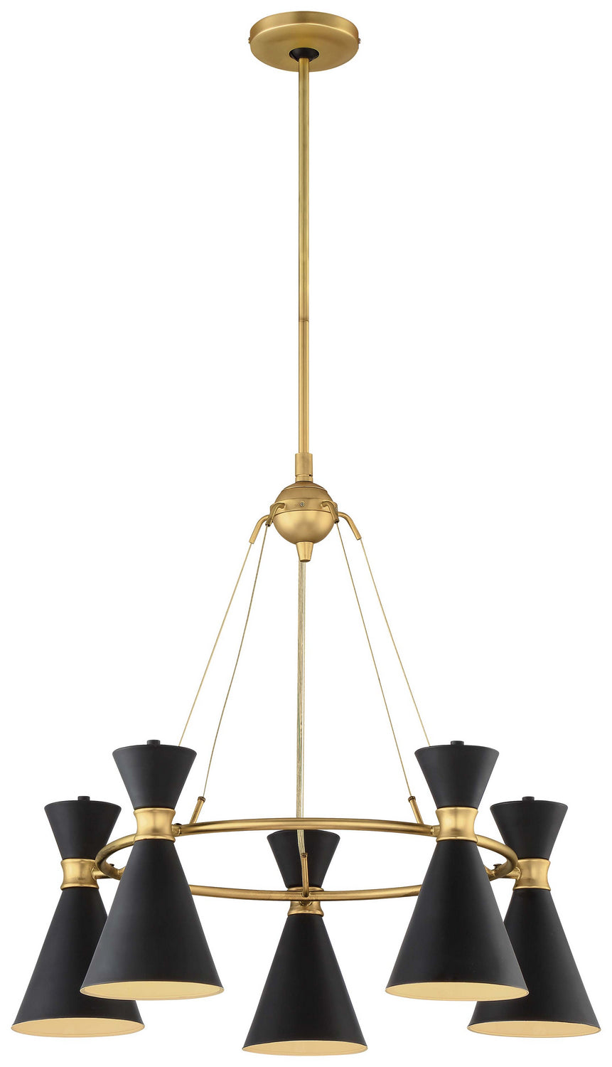 Conic Five Light Chandelier in Honey Gold - available from The Lighting Shoppe, trusted by Canadian homeowners