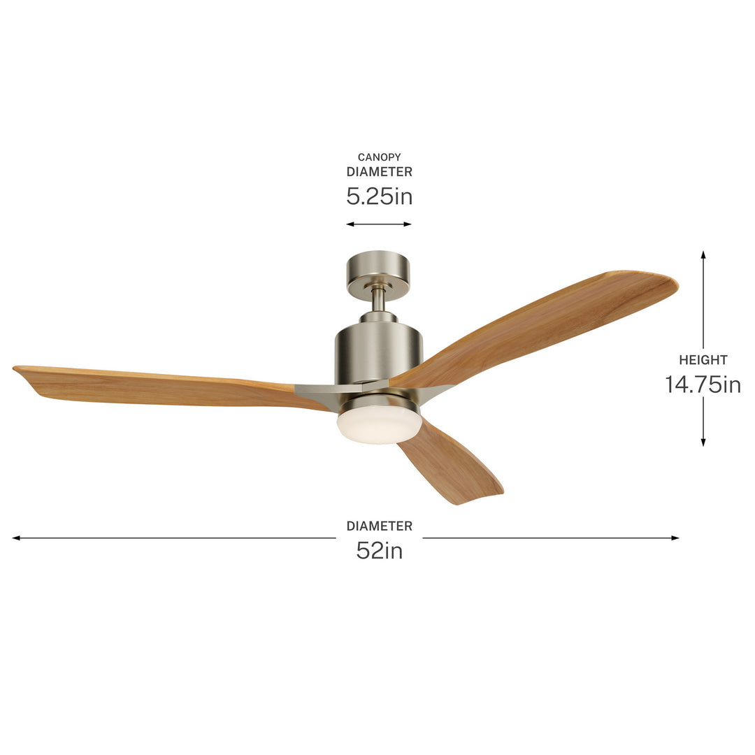 Kichler Canada - 300027BSS - 52"Ceiling Fan - Ridley Ii - Brushed Stainless Steel