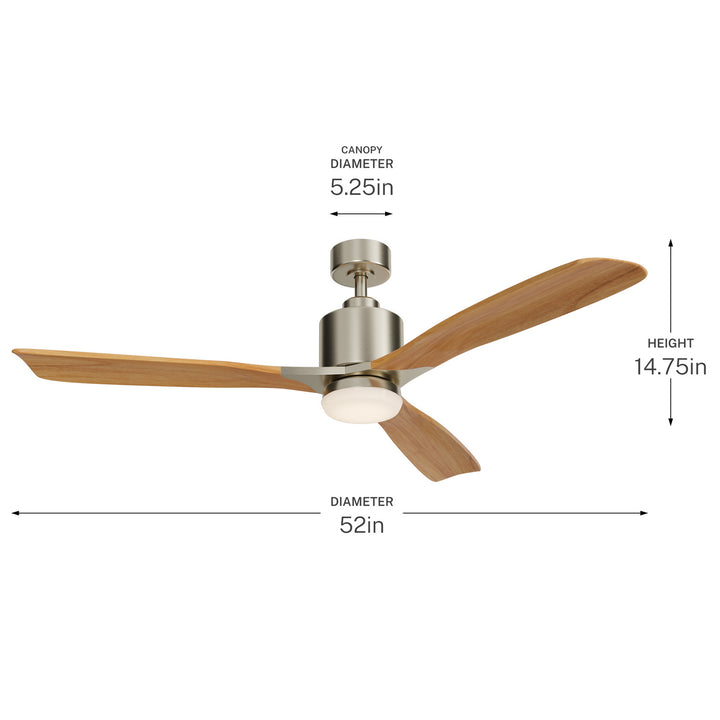 Kichler Canada - 300027BSS - 52"Ceiling Fan - Ridley Ii - Brushed Stainless Steel