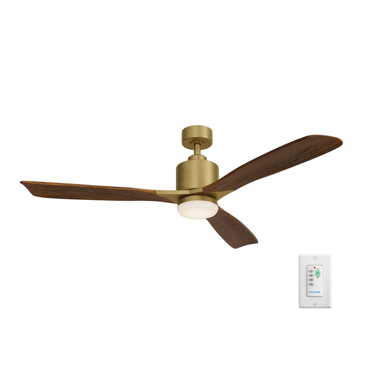 Kichler Canada - 300027NBR - 52"Ceiling Fan - Ridley II - Natural Brass