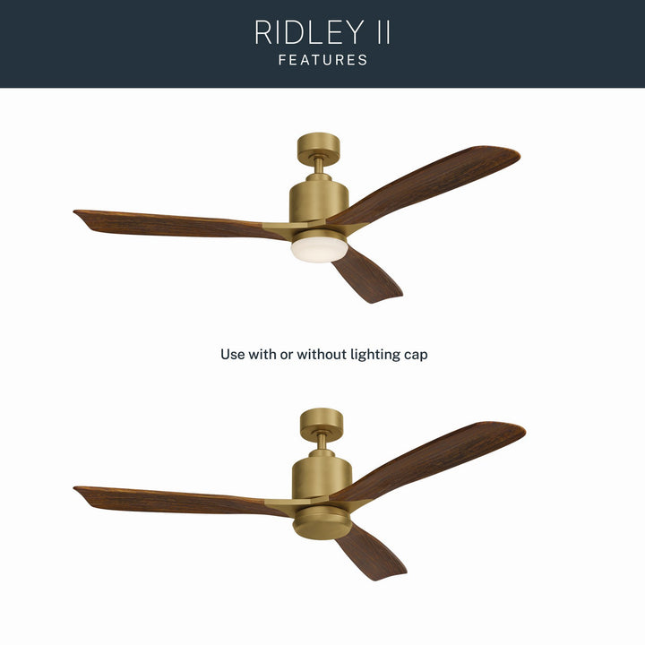 Kichler Canada - 300027NBR - 52"Ceiling Fan - Ridley II - Natural Brass