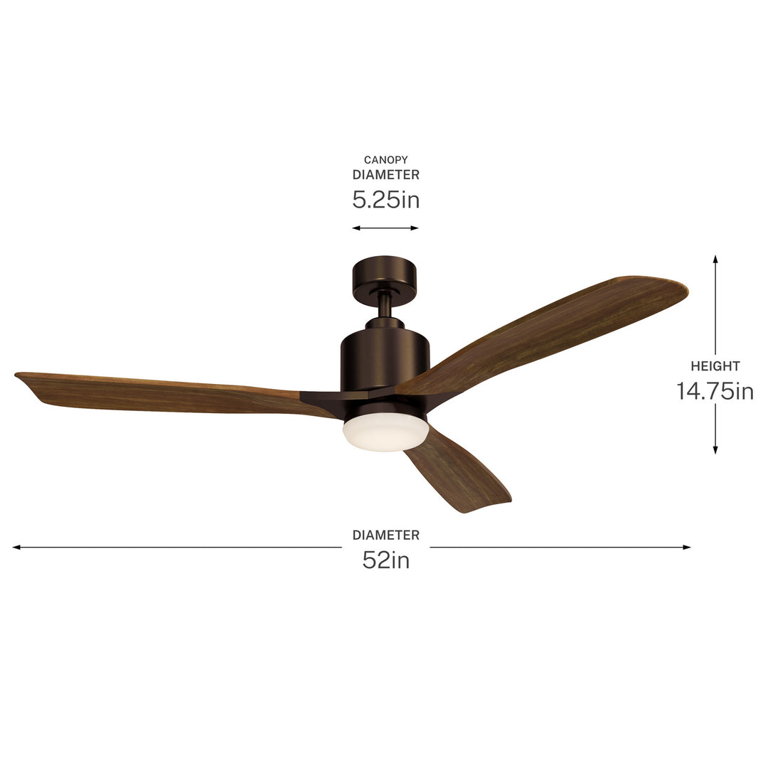 Kichler Canada - 300027OBB - 52"Ceiling Fan - Ridley Ii - Oil Brushed Bronze