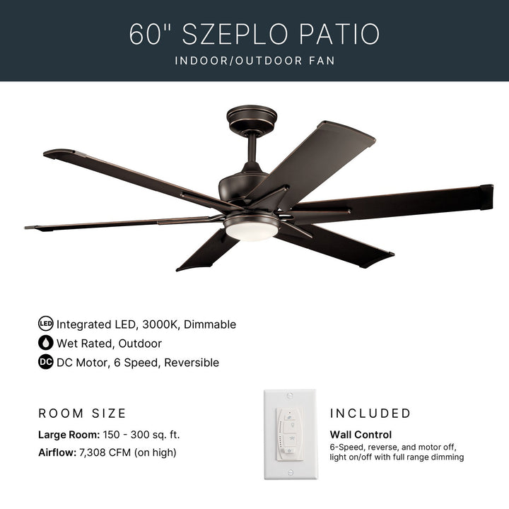 Kichler Canada - 300300OZ - 60"Ceiling Fan - Szeplo Patio - Olde Bronze