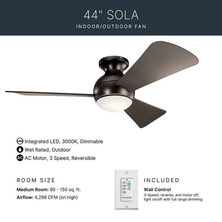 Kichler Canada - 330151OZ - 44"Ceiling Fan - Sola - Olde Bronze