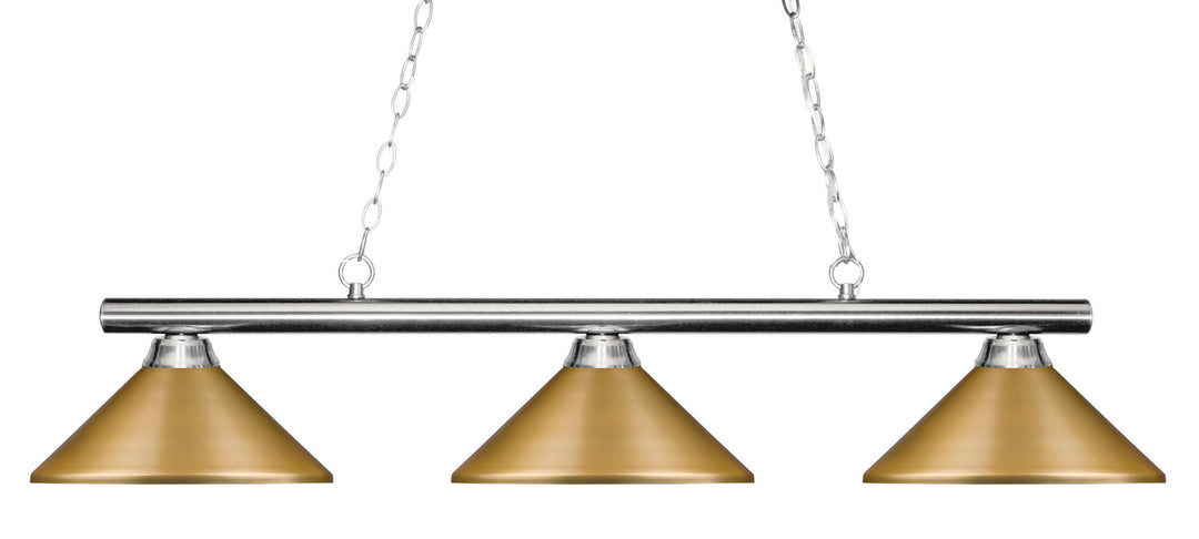 Sharp Shooter Three Light Billiard in Chrome - available from The Lighting Shoppe, trusted by Canadian homeowners
