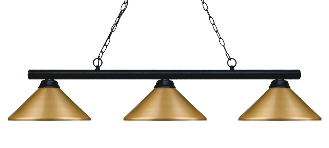 Sharp Shooter Three Light Billiard in Matte Black - available from The Lighting Shoppe, trusted by Canadian homeowners