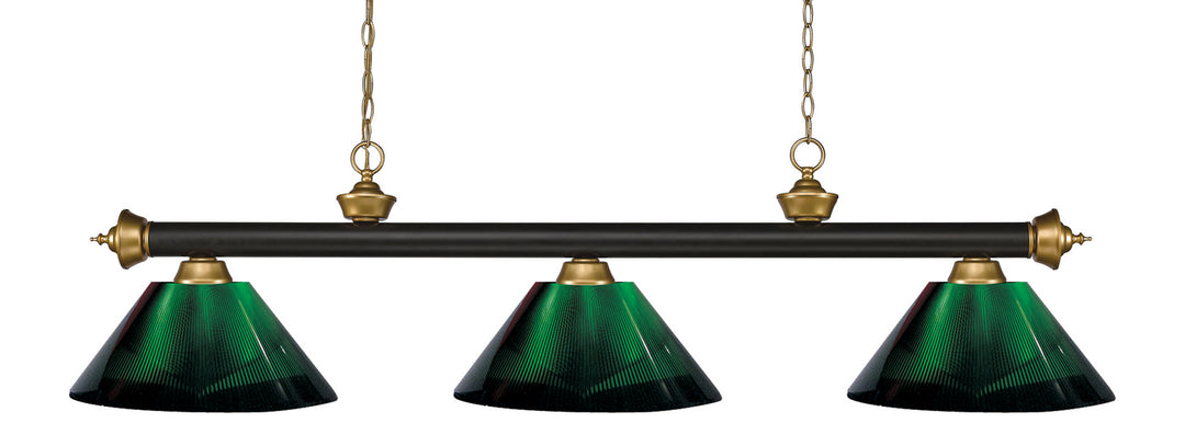 Z-Lite Canada - 200-3BRZ+SG-ARG - Three Light Billiard - Riviera - Bronze + Satin Gold