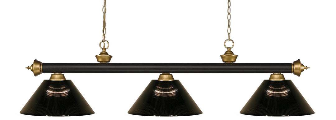 Z-Lite Canada - 200-3BRZ+SG-ARS - Three Light Billiard - Riviera - Bronze + Satin Gold