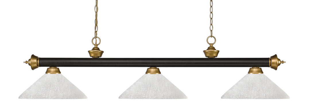 Z-Lite Canada - 200-3BRZ+SG-AWL14 - Three Light Billiard - Riviera - Bronze + Satin Gold