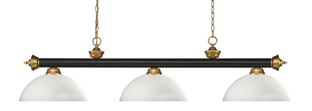 Z-Lite Canada - 200-3BRZ+SG-DMO14 - Three Light Billiard - Riviera - Bronze + Satin Gold