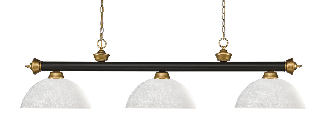 Z-Lite Canada - 200-3BRZ+SG-DWL14 - Three Light Billiard - Riviera - Bronze + Satin Gold