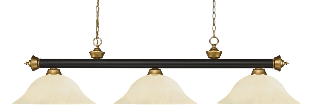 Z-Lite Canada - 200-3BRZ+SG-GM16 - Three Light Billiard - Riviera - Bronze + Satin Gold
