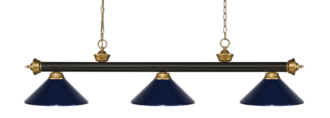 Z-Lite Canada - 200-3BRZ+SG-MNB - Three Light Billiard - Riviera - Bronze + Satin Gold