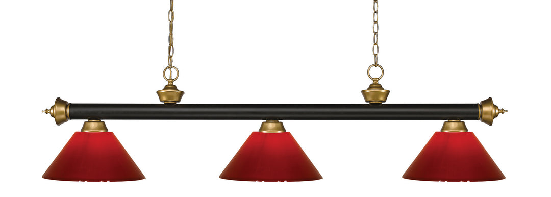 Z-Lite Canada - 200-3BRZ+SG-PRD - Three Light Billiard - Riviera - Bronze + Satin Gold