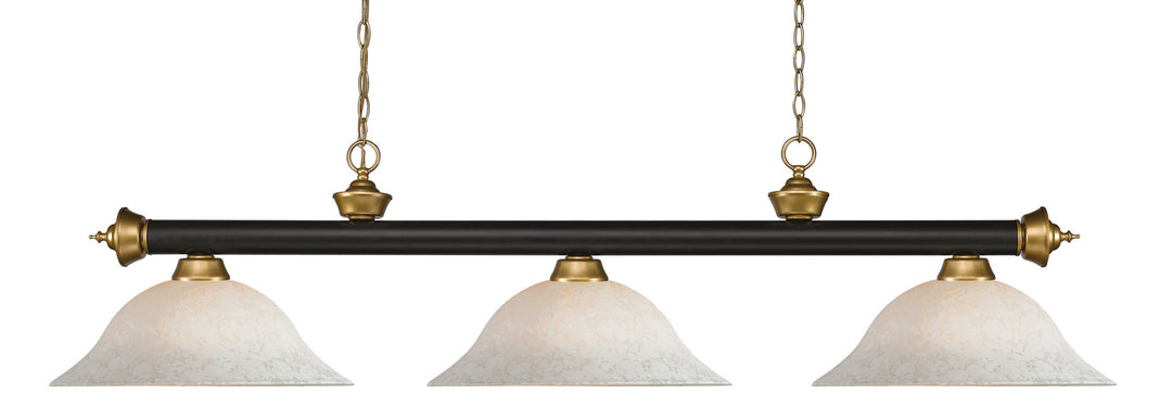 Z-Lite Canada - 200-3BRZ+SG-WM16 - Three Light Billiard - Riviera - Bronze + Satin Gold