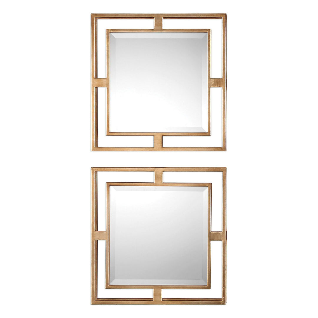 Allick Mirror, Set Of 2 in Antiqued Gold Leaf - available from The Lighting Shoppe, trusted by Canadian homeowners