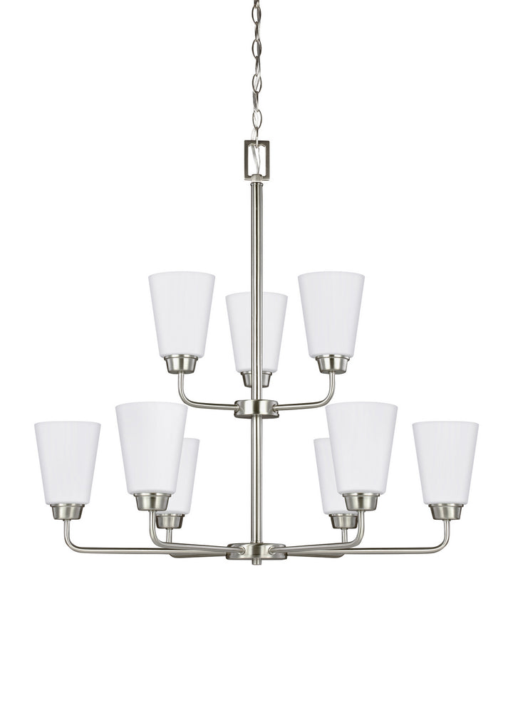 Generation Lighting Canada - 3115209-962 - Nine Light Chandelier - Kerrville - Brushed Nickel